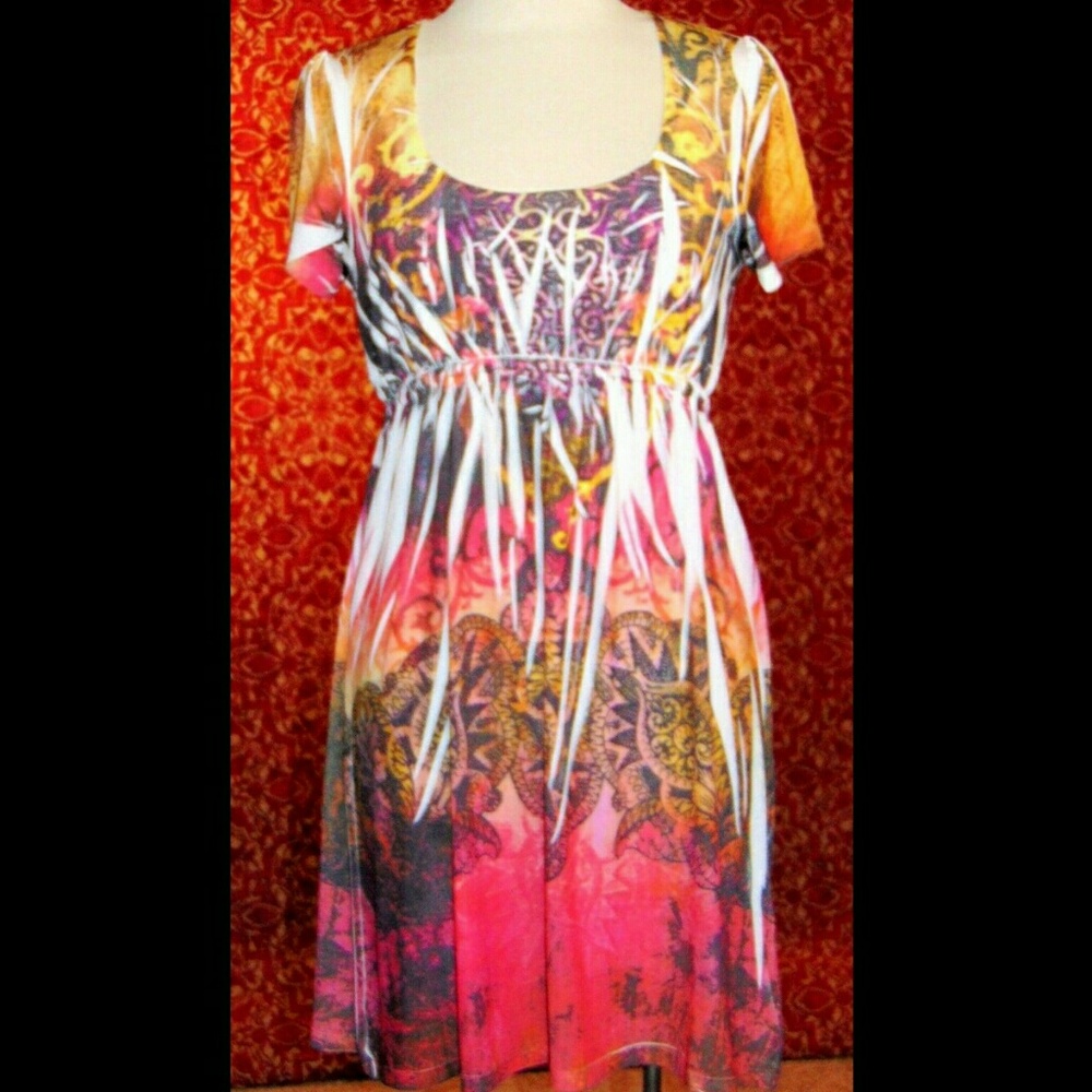 DNLA SPORT coral cap sleeve shift dress L✨